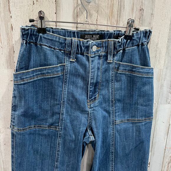 Judy Blue Hi Rise Elastic Waist Vintage Straight Leg Jean 88749 Stretch 5/27 - Picture 2 of 8